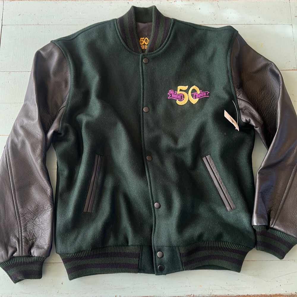 NWT RARE LE 50th anniversary Haunted Mansion Varsity Jacket size unisex Large